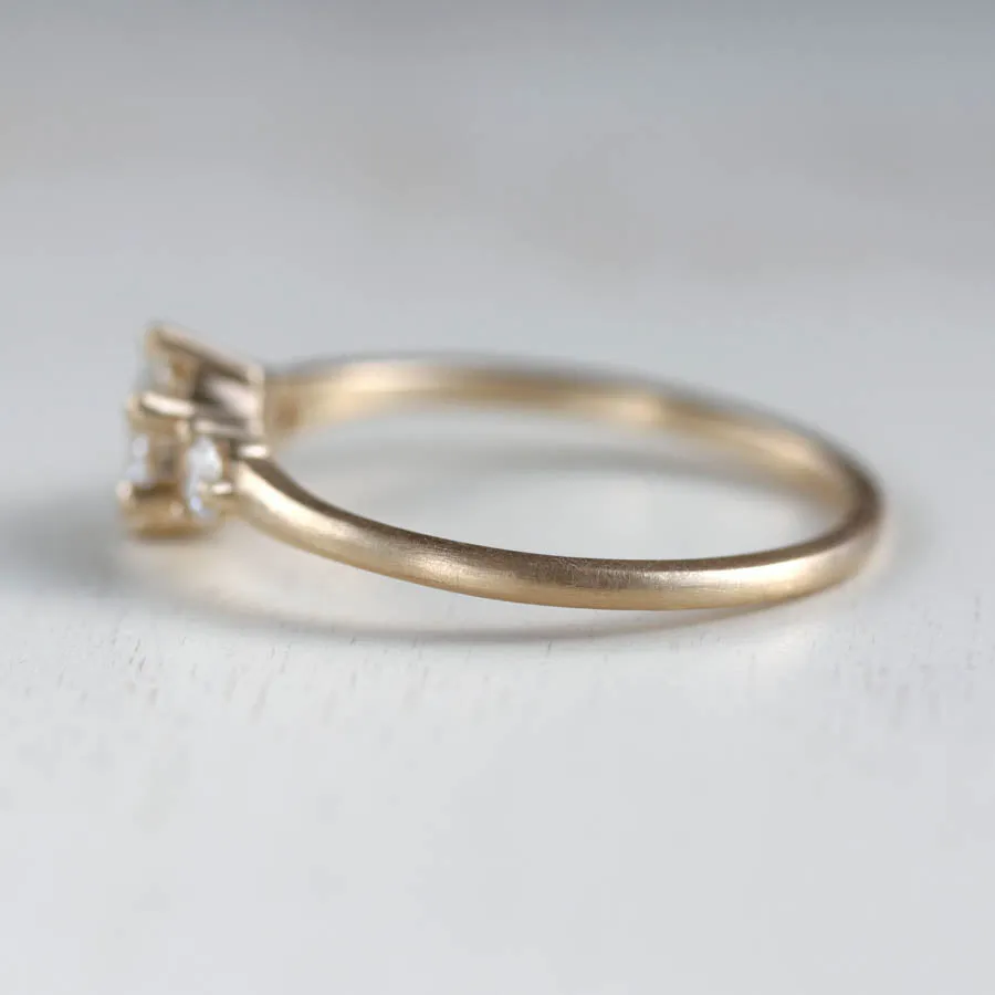 5mm Prong-set Three Stone Ring •