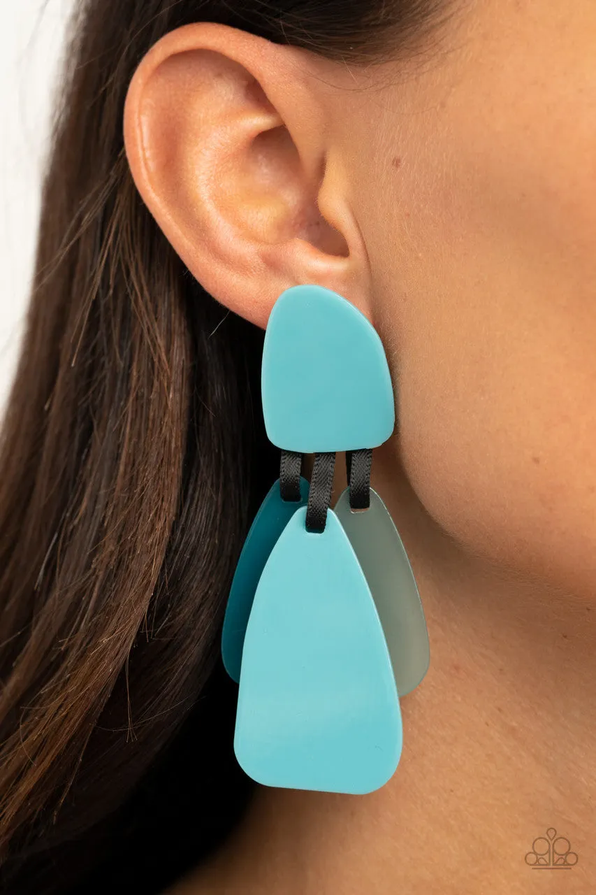 All FAUX One Blue Paparazzi Earrings