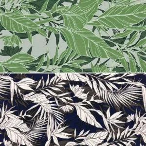 All Over Leaves Polyester Crepe Fabric