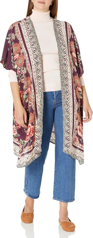 Angie Women's Clothes Printed Duster Kimono