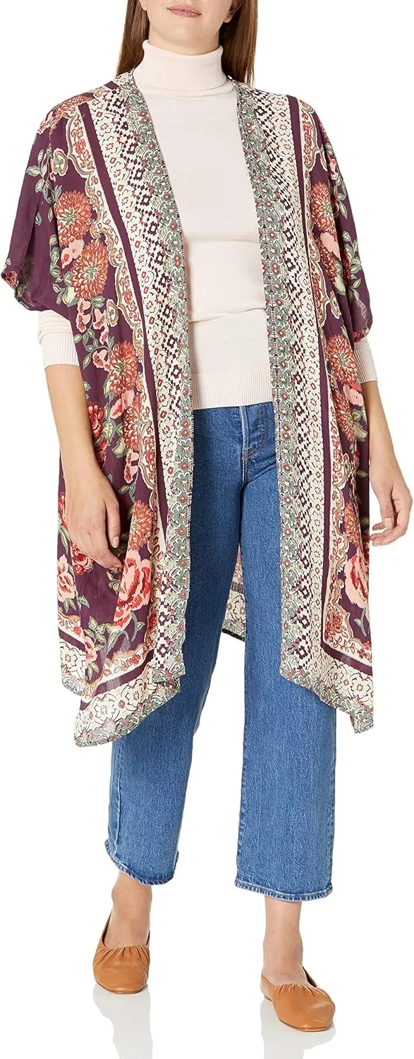 Angie Women's Clothes Printed Duster Kimono