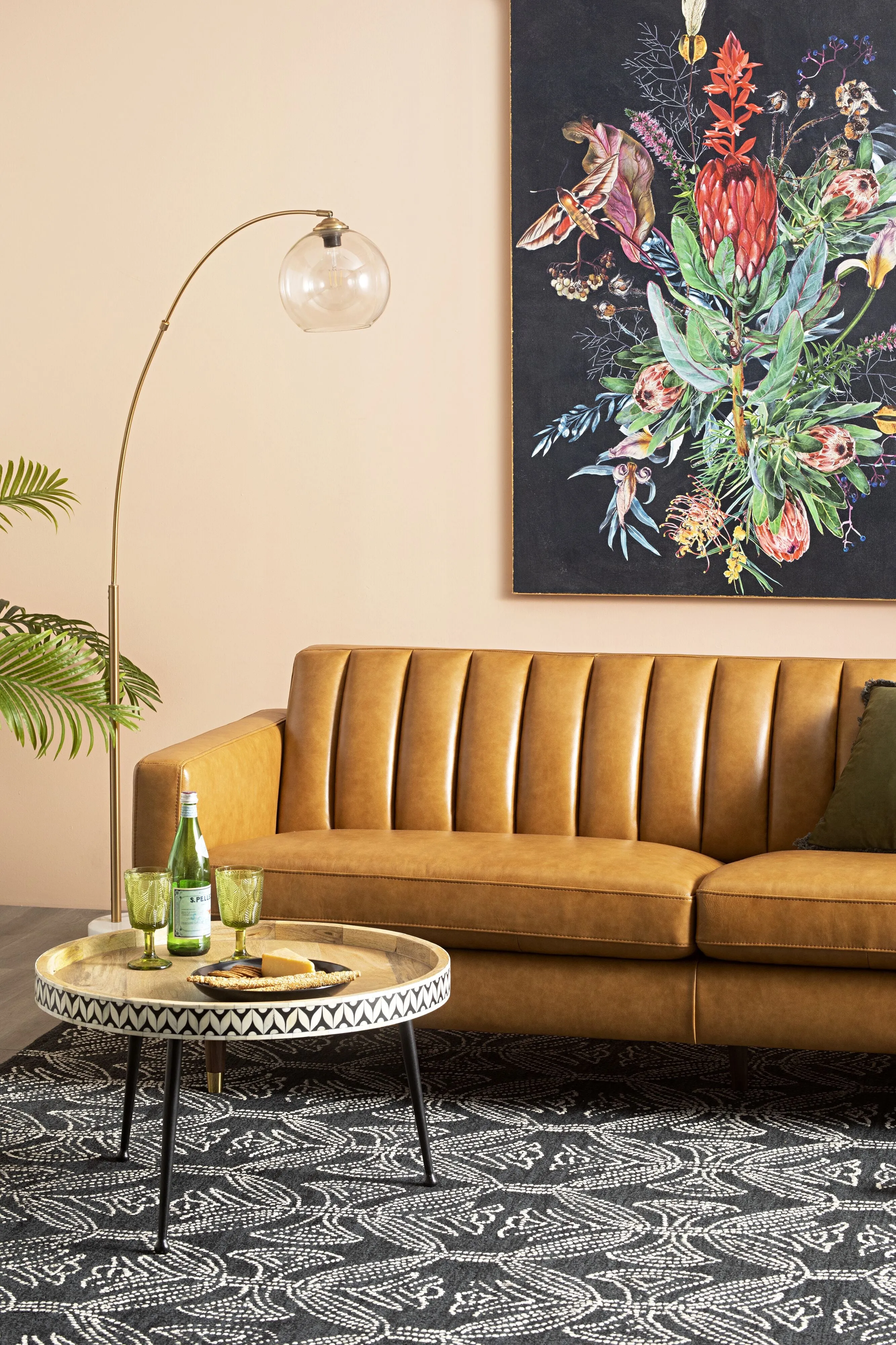 Azzedine Gold Metal Floor Lamp 166cm