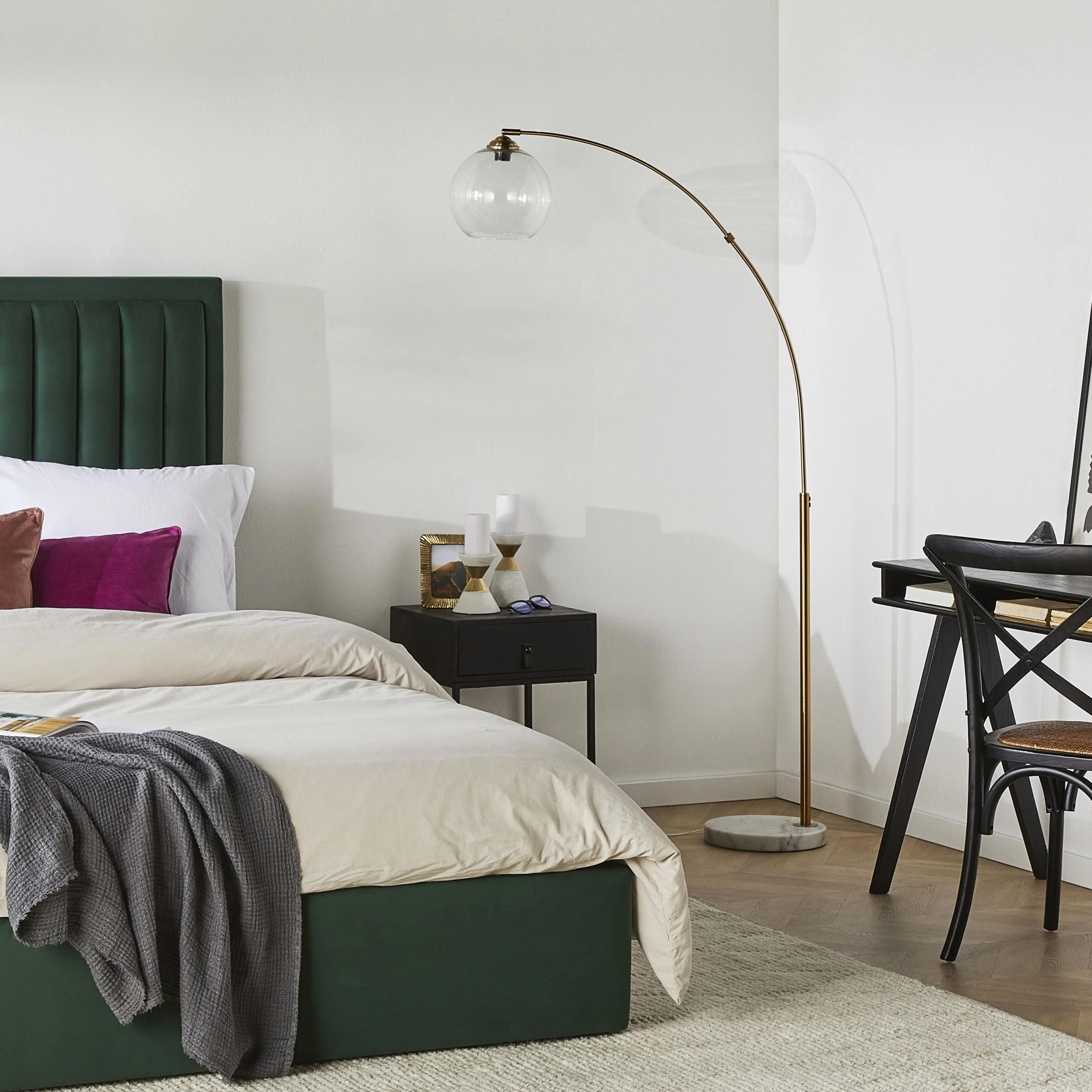 Azzedine Gold Metal Floor Lamp 166cm