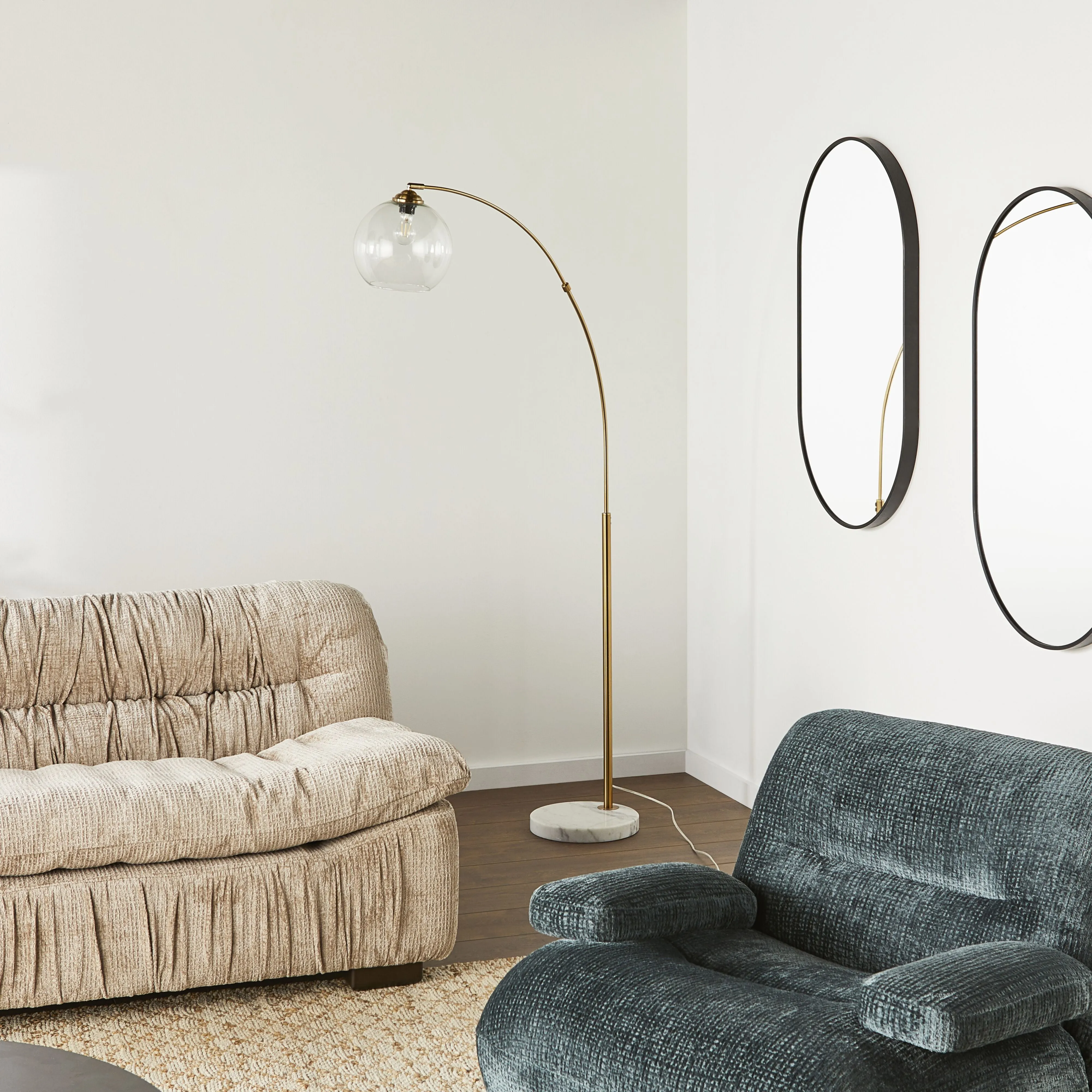Azzedine Gold Metal Floor Lamp 166cm