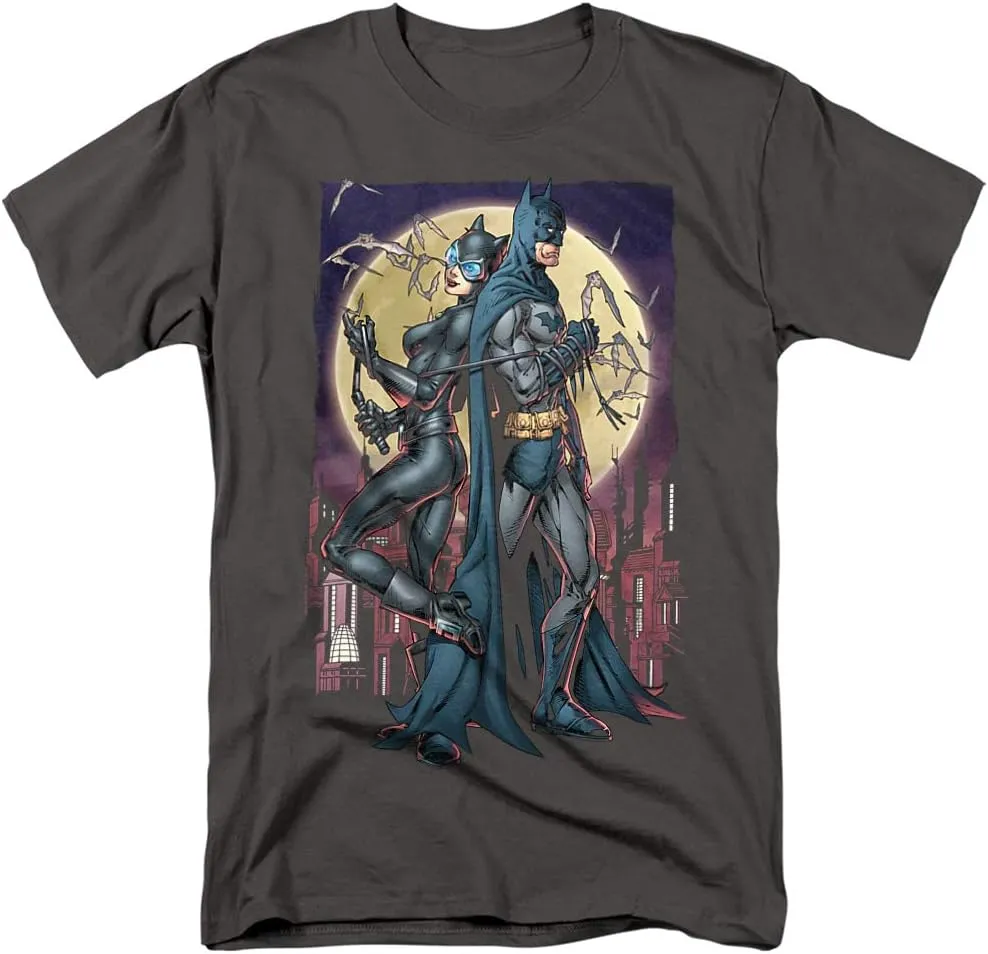Batman and Catwoman Paint The Town Unisex Adult T Shirt for Men and Women
