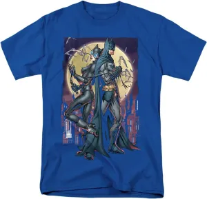 Batman and Catwoman Paint The Town Unisex Adult T Shirt for Men and Women
