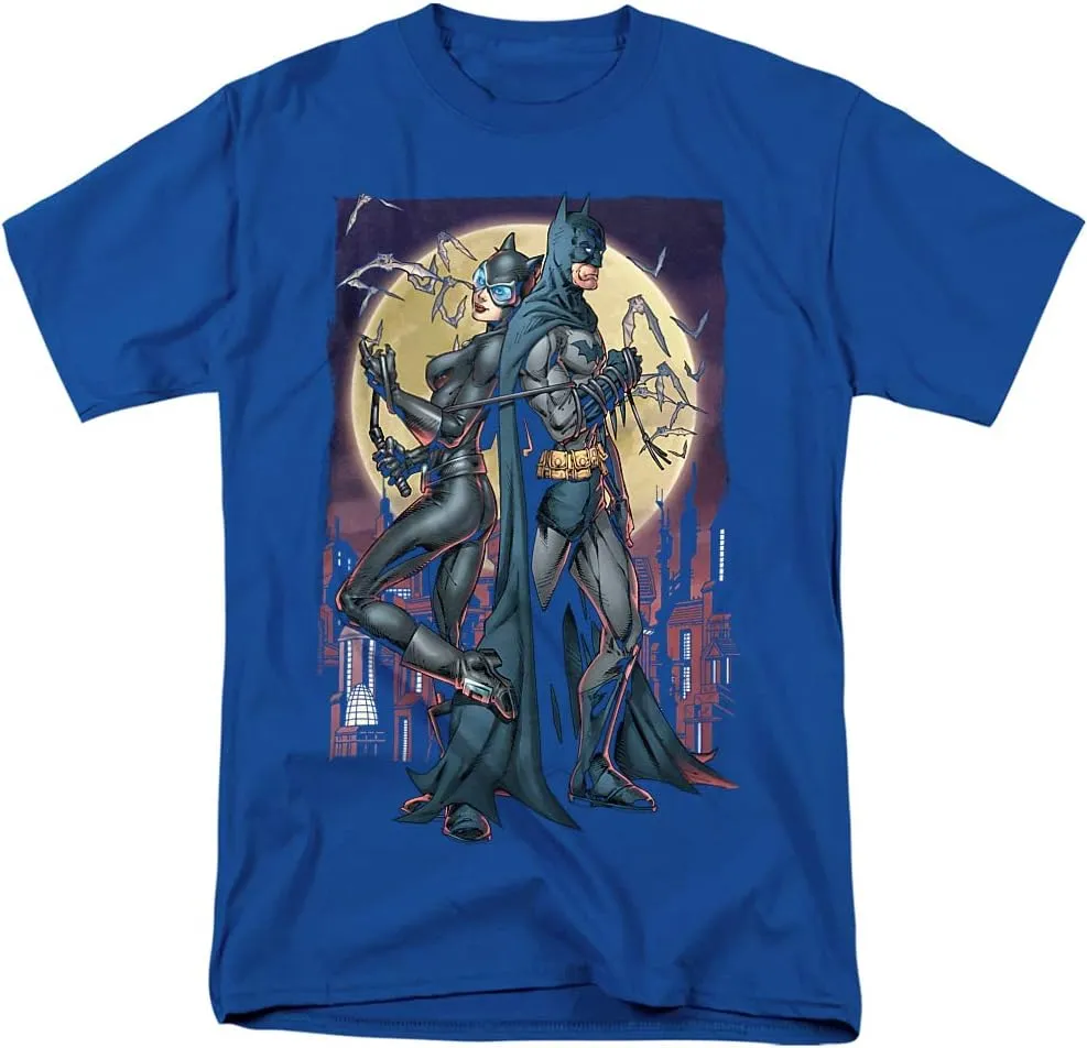 Batman and Catwoman Paint The Town Unisex Adult T Shirt for Men and Women