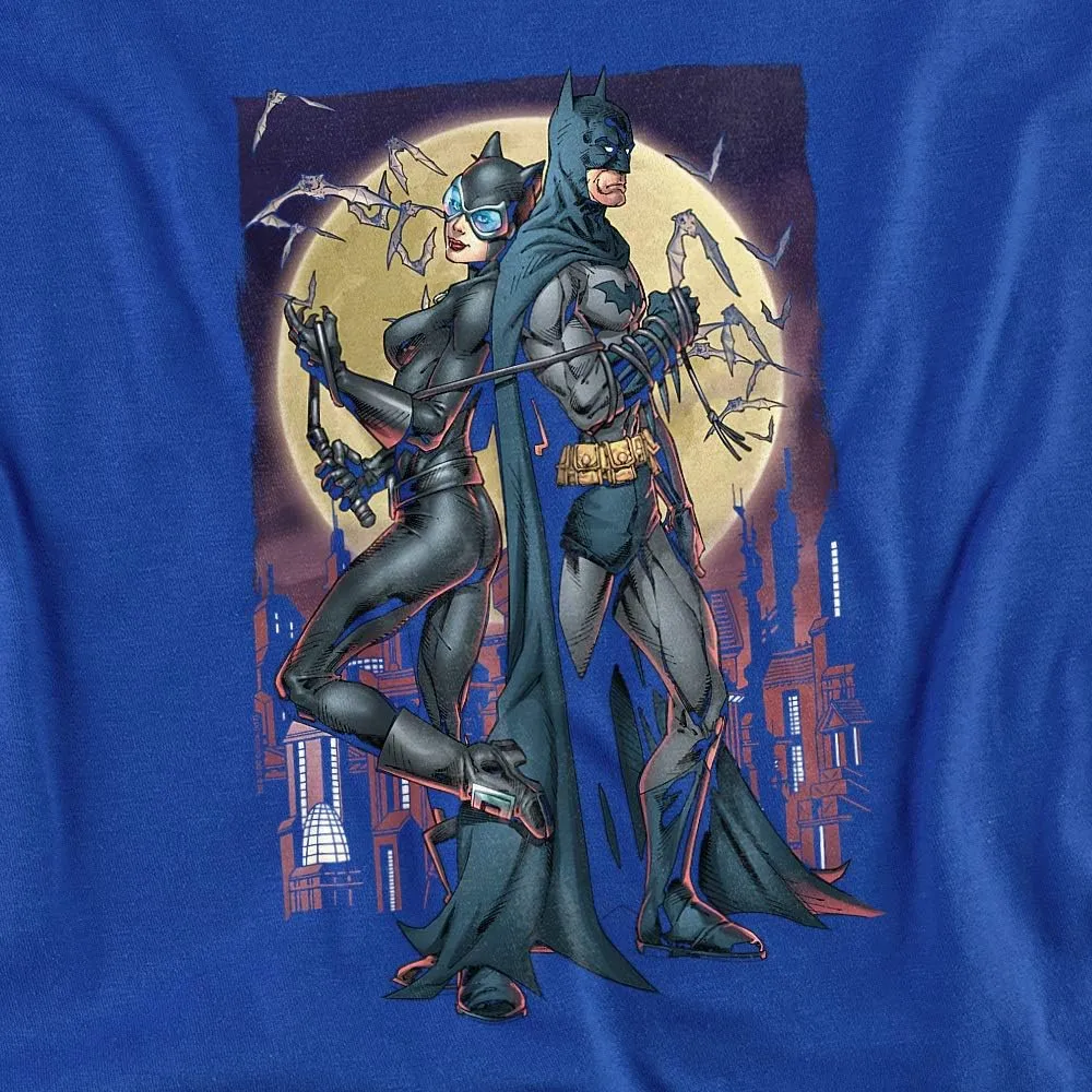 Batman and Catwoman Paint The Town Unisex Adult T Shirt for Men and Women