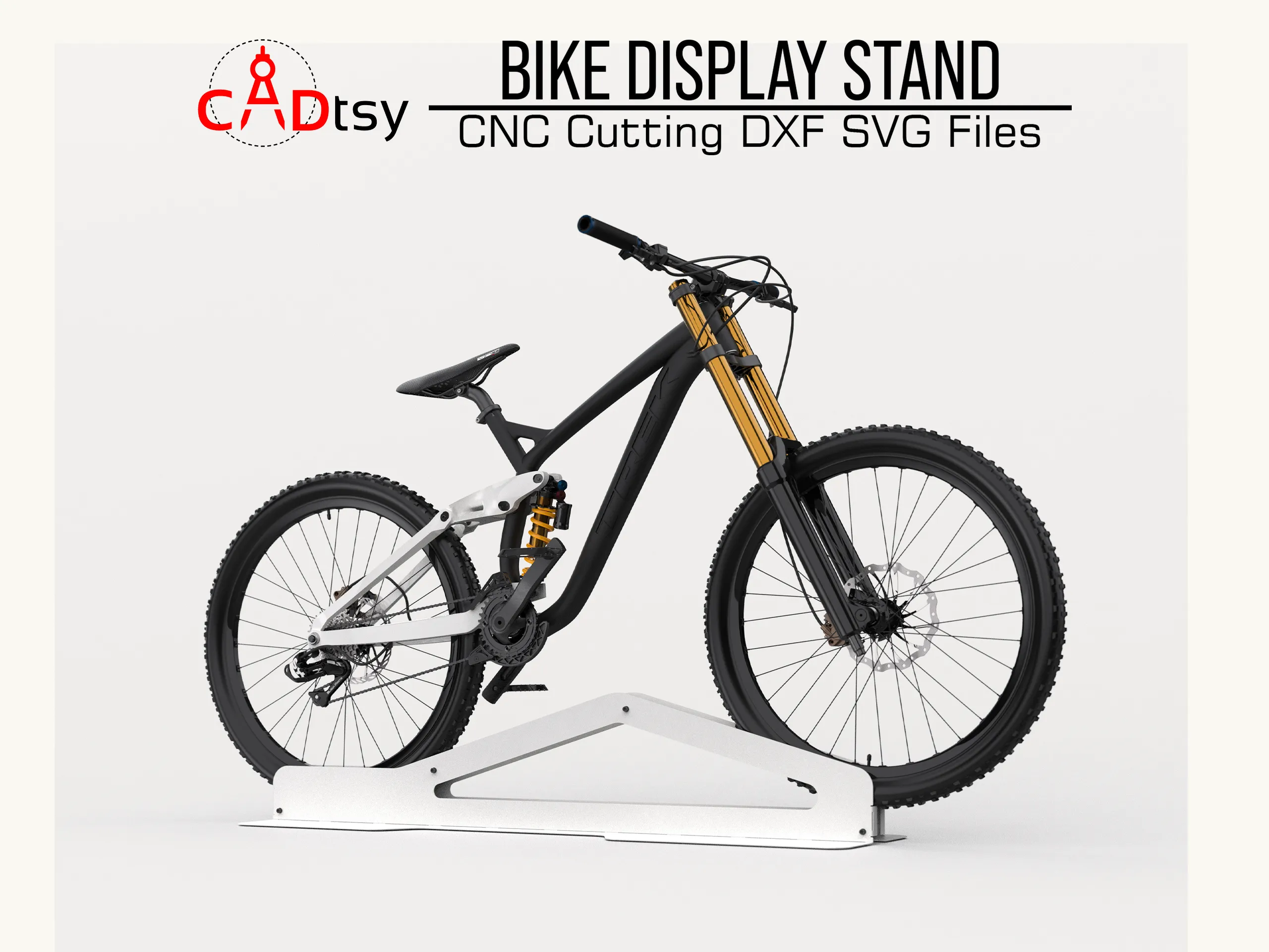 Bike Stand DXF Plasma Cutting CNC Files. Bike Metal Display Stand Floor Rack Plans. Bicycle, Storage. Mountain Bike Display