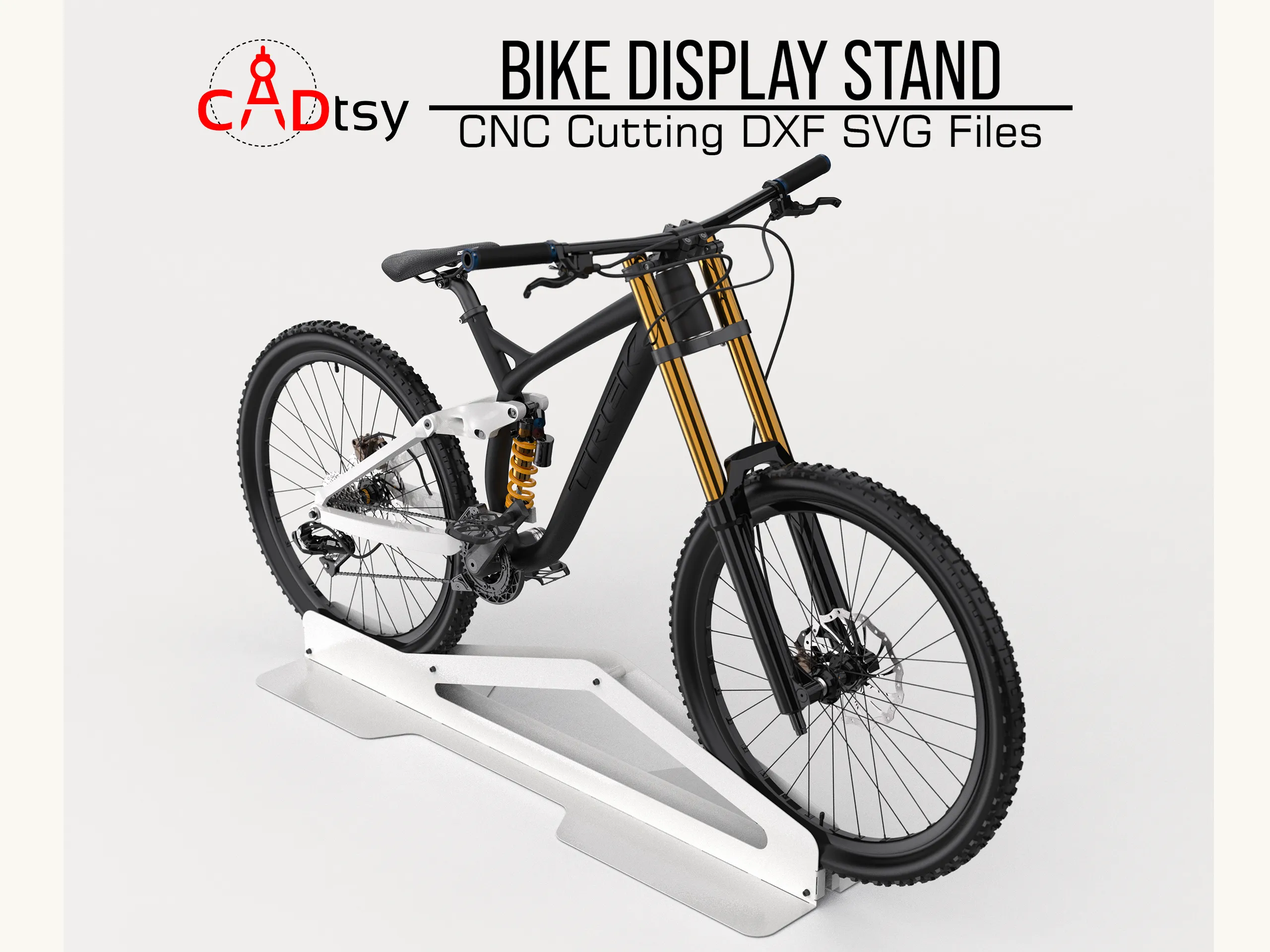 Bike Stand DXF Plasma Cutting CNC Files. Bike Metal Display Stand Floor Rack Plans. Bicycle, Storage. Mountain Bike Display