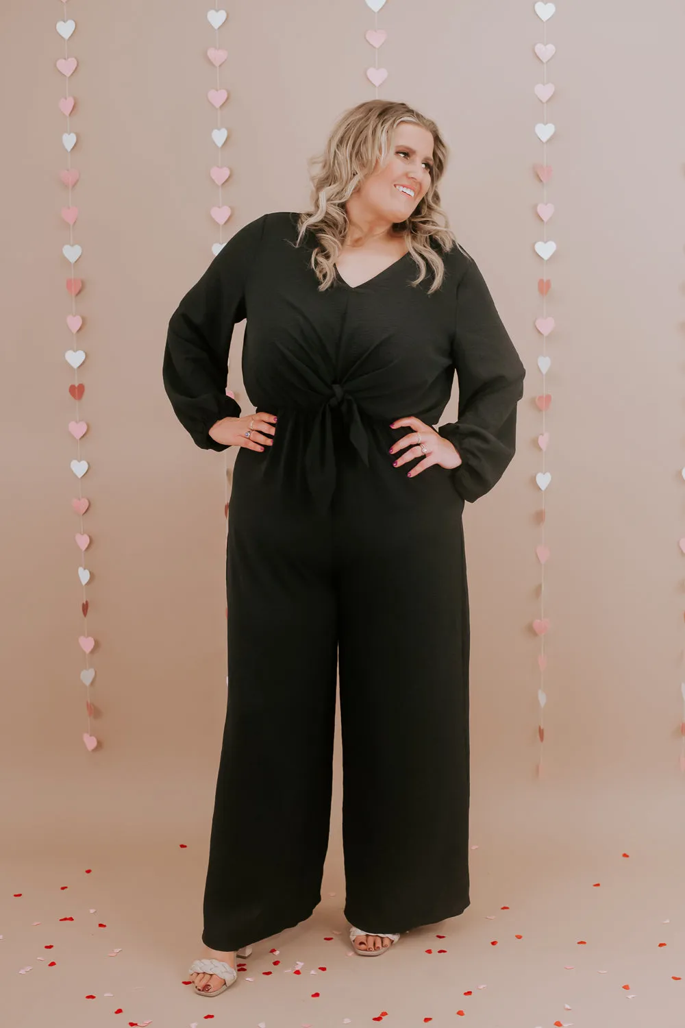Black Tie Event Wide Leg Jumpsuit, black