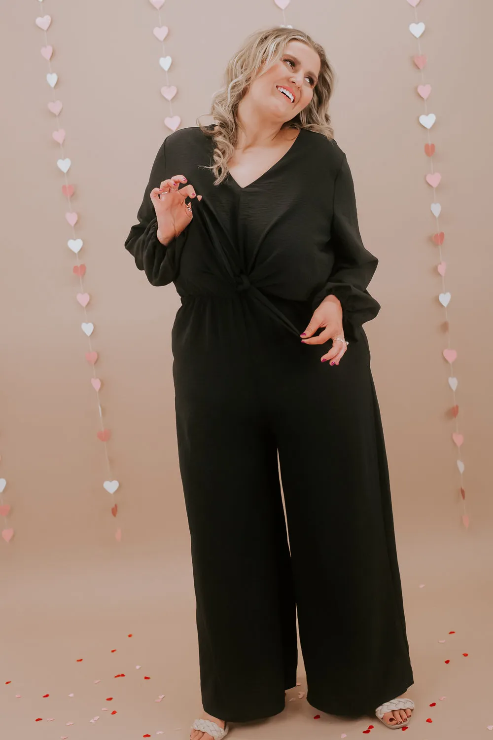 Black Tie Event Wide Leg Jumpsuit, black