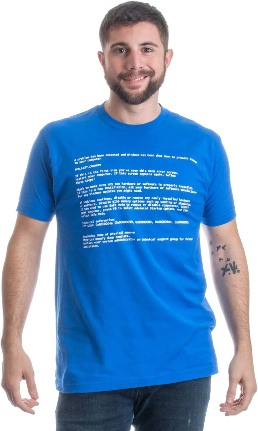 Blue Screen of Death - Geeky Tech IT Error, Funny Computer Nerd Unisex T-shirt