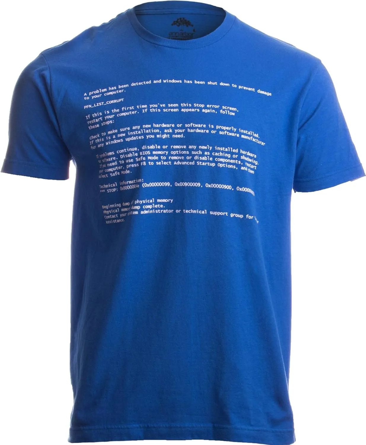 Blue Screen of Death - Geeky Tech IT Error, Funny Computer Nerd Unisex T-shirt