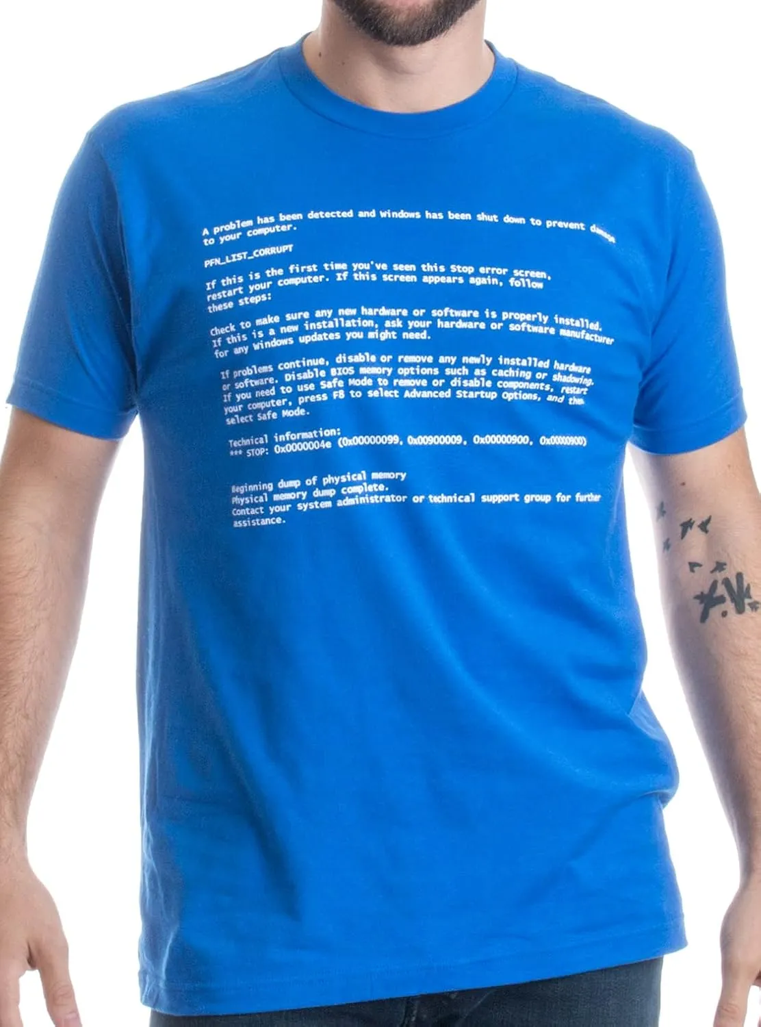 Blue Screen of Death - Geeky Tech IT Error, Funny Computer Nerd Unisex T-shirt