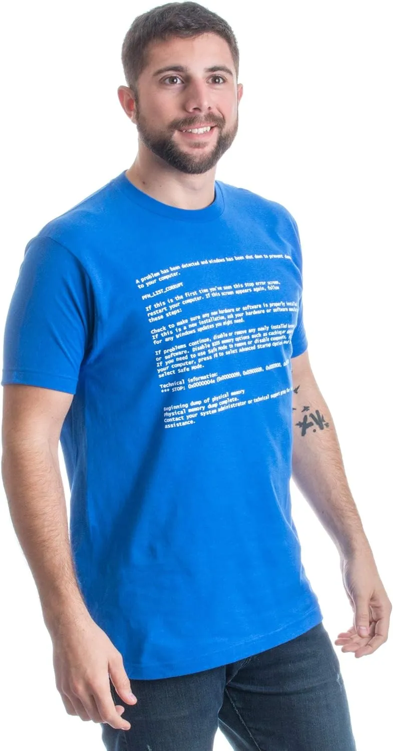 Blue Screen of Death - Geeky Tech IT Error, Funny Computer Nerd Unisex T-shirt
