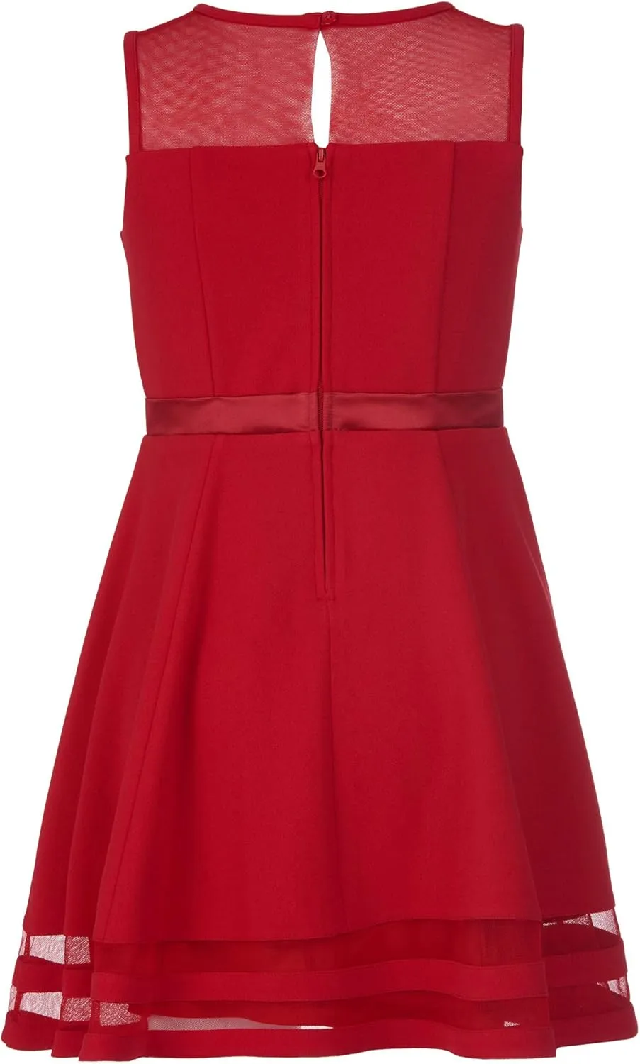 Calvin Klein Girls' Sleeveless Party Dress, Fit and Flare Silhouette, Round Neckline & Back Zip Closure