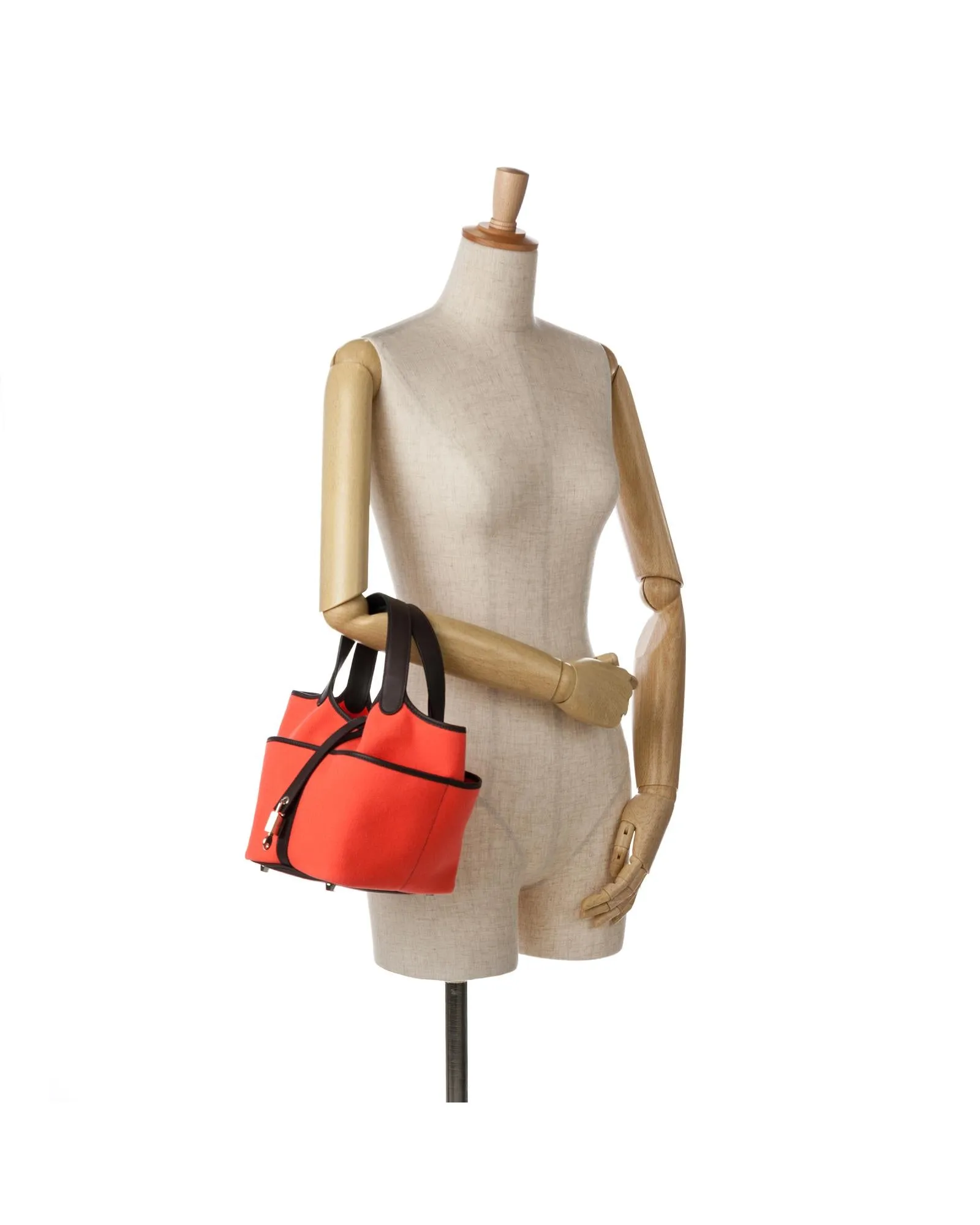 Canvas and Leather Cargo Picotin with Buckle Closure