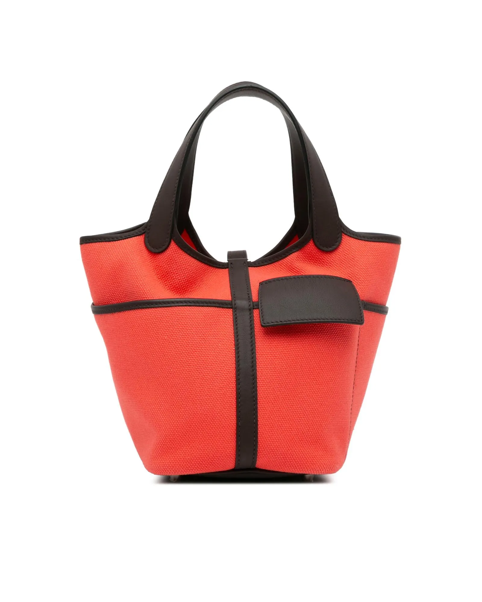 Canvas and Leather Cargo Picotin with Buckle Closure