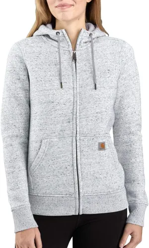Carhartt womens Clarksburg Full Zip Hoodie (Regular and Plus Sizes) Sweatshirt, Asphalt Heather, X-Large US