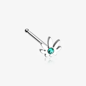 Classic Cannabis Sparkle Nose Stud Ring