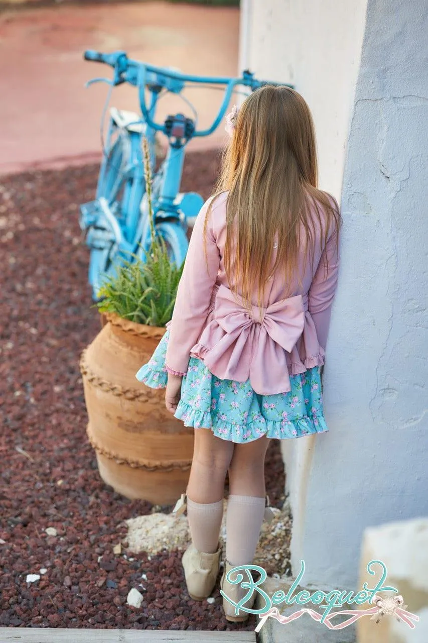 CLEARANCE SALE - Belcoquet Laurel Turquoise & Pink Drop Waist Dress