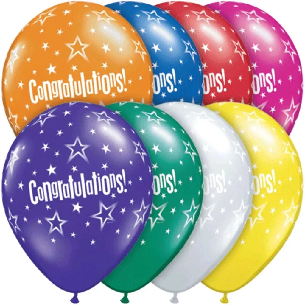 Congratulations Star Latex Balloon 11in