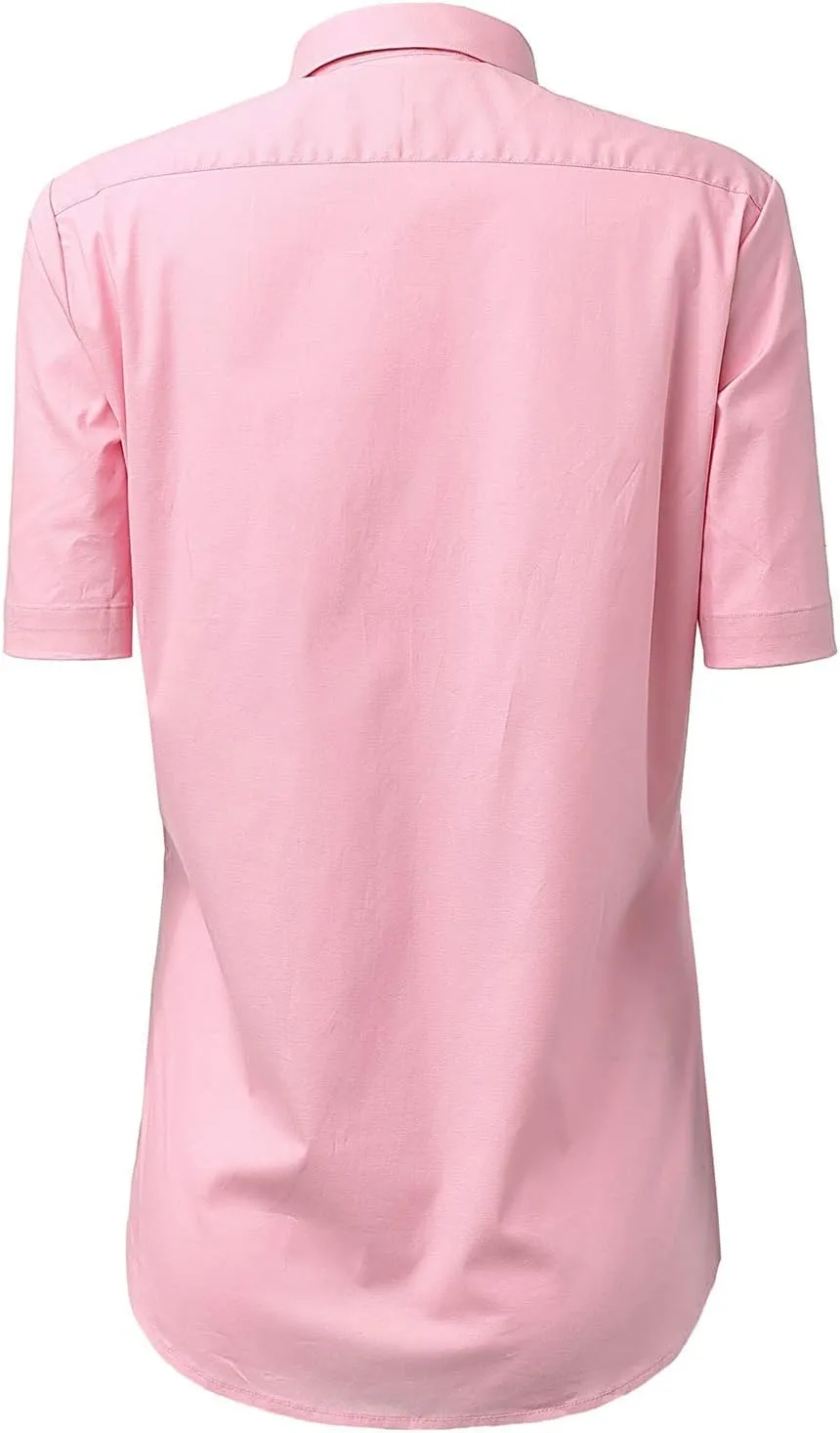 DIIG Dress Shirt for Women Long-Sleeve Women Tops Blouses, White Red XS M 2 XL