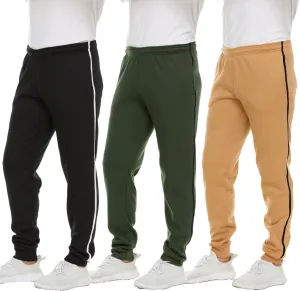 Essential Elements 3 Pack: Men's Tech Fleece Ultra-Soft Warm Jogger Athletic Sweatpants with Pockets