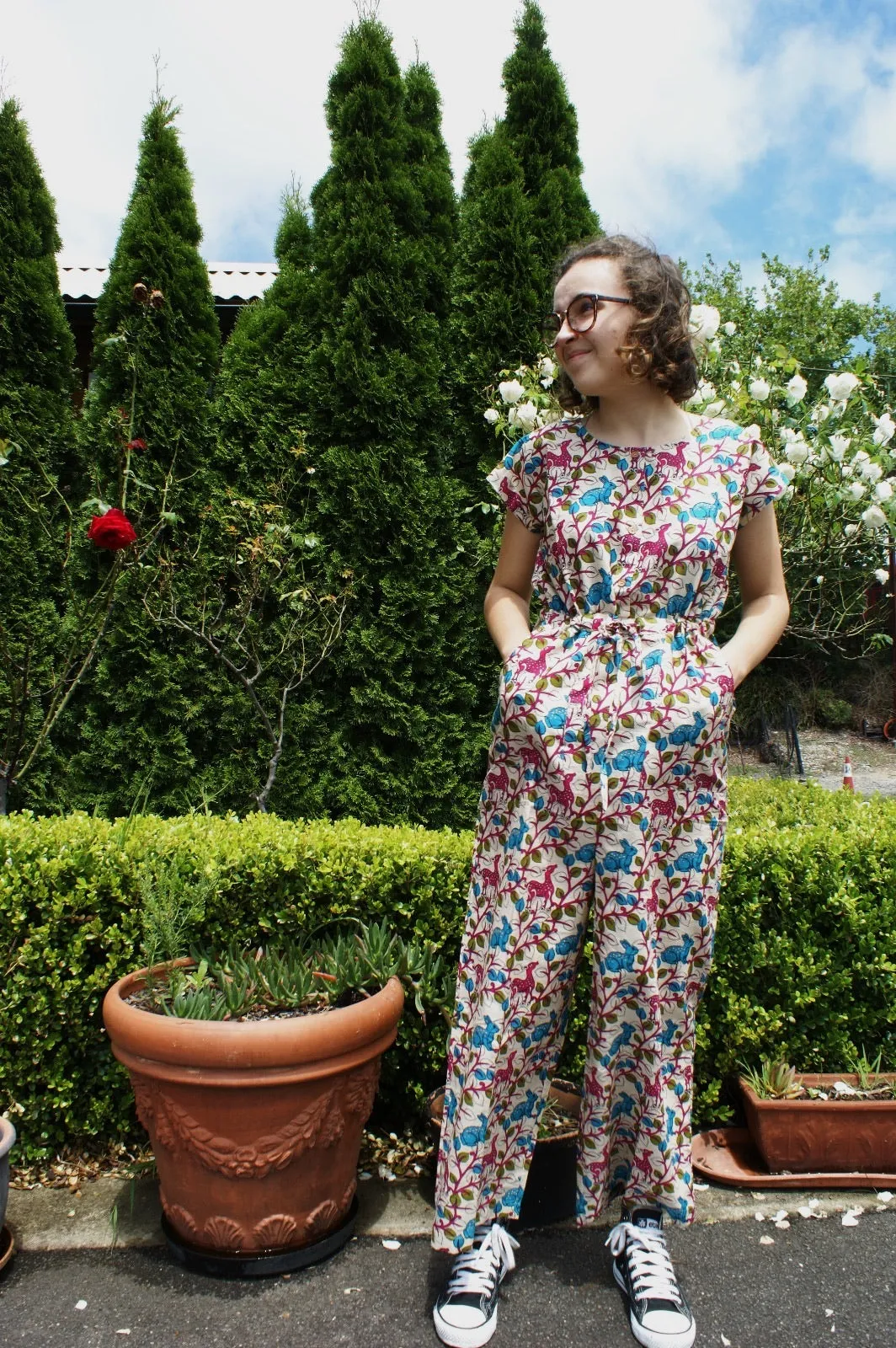 Fair Trade Cotton Jumpsuits Forest Animals Design