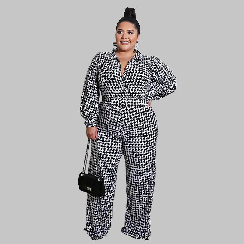 fashion puff sleeve printed jumpsuit（AY1365）