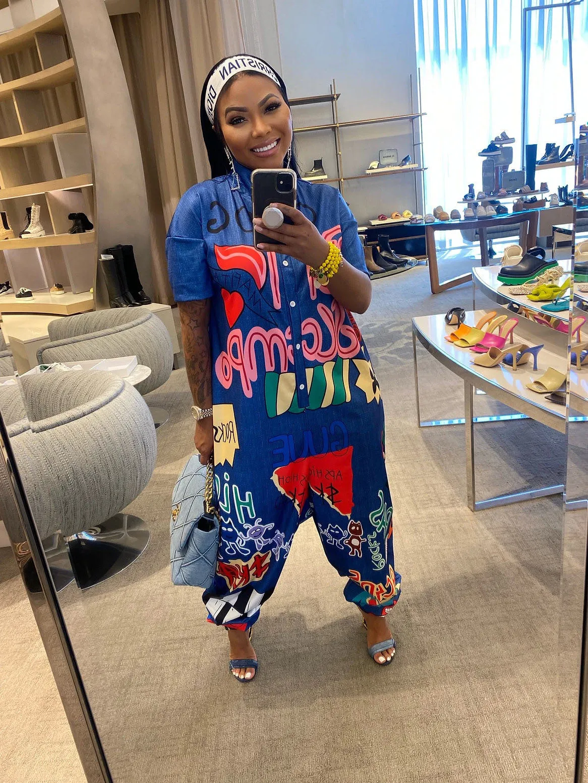 Fashion Wide Leg Printed Short Sleeve Jumpsuit（AY2310）