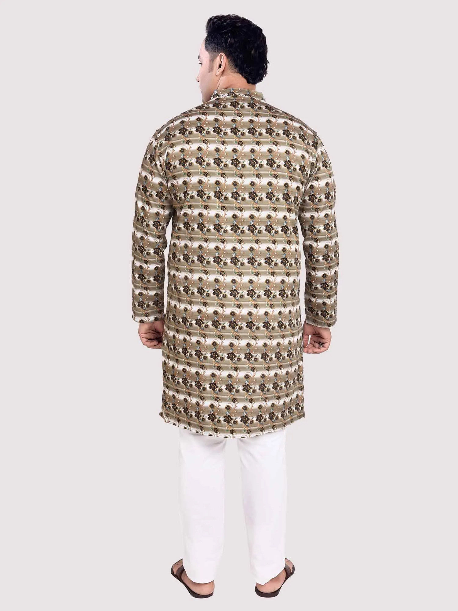 Flower Bed Digital Printed Kurta Men's Plus Size