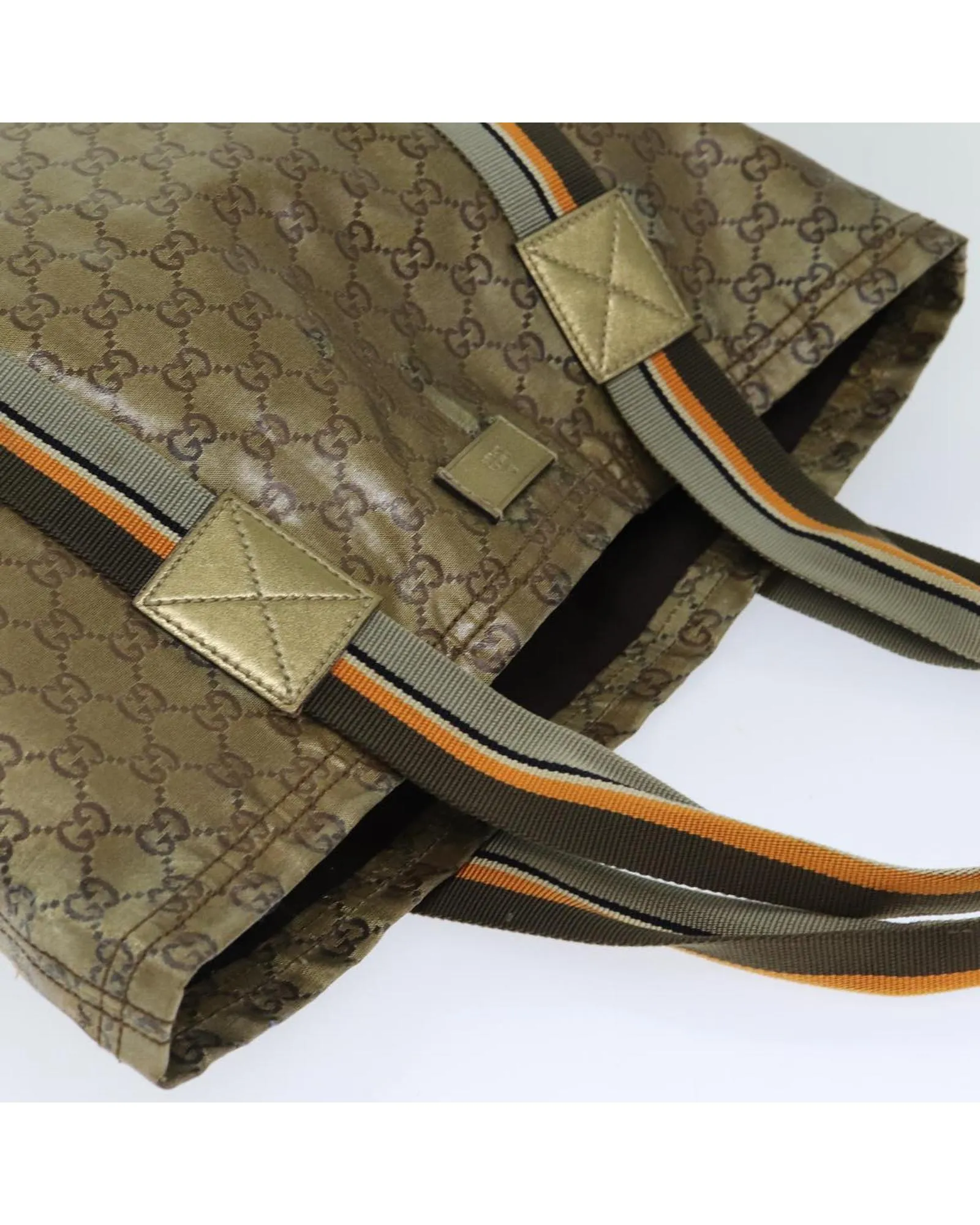 GG Crystal Canvas Tote Bag with Gold Tone Details