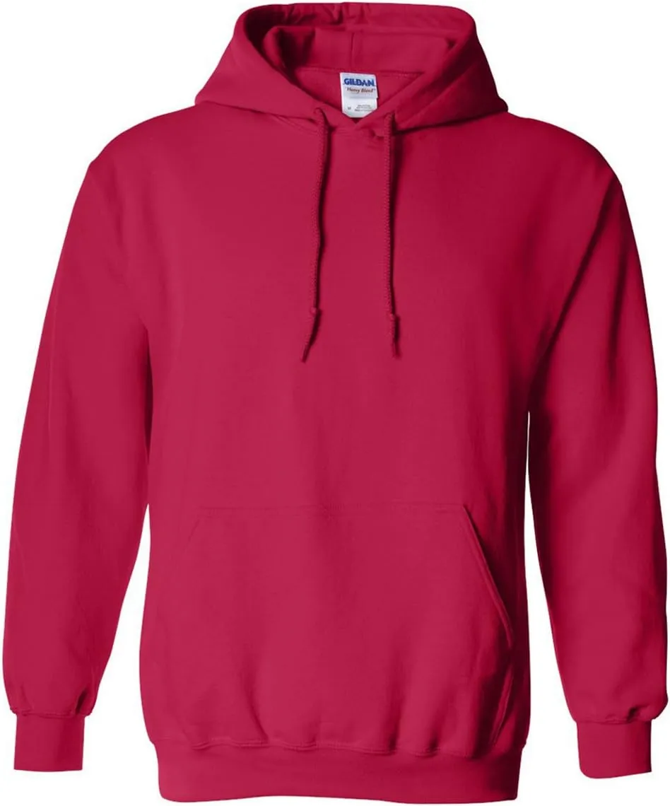 Gildan Men's Heavy Blend Drawcord Hooded Sweatshirt, Safety Pink