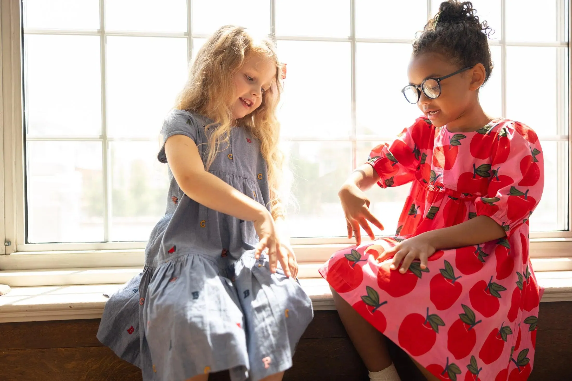 Girls Dresses | Rowan - Pink Apples | Pink Chicken