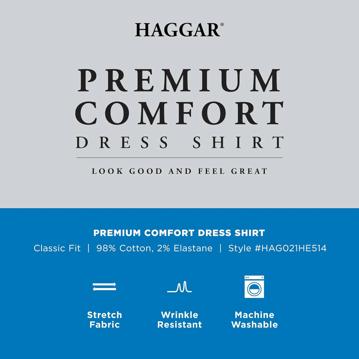 Haggar Men's Premium Comfort Classic Fit Dress Shirt