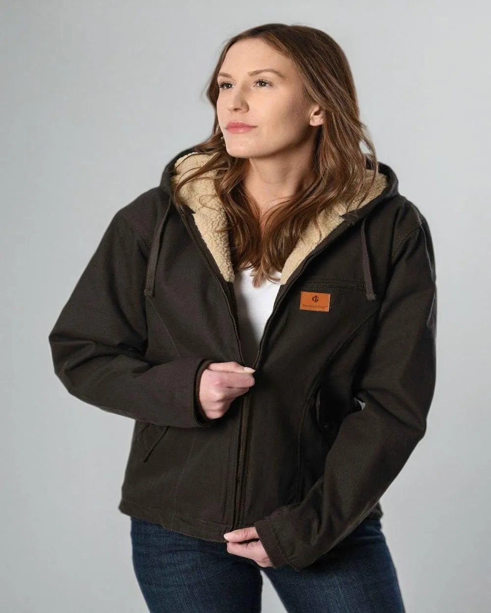 IG Insulated Gear Womens Sherpa Lined Washed Duck Hooded Jackets