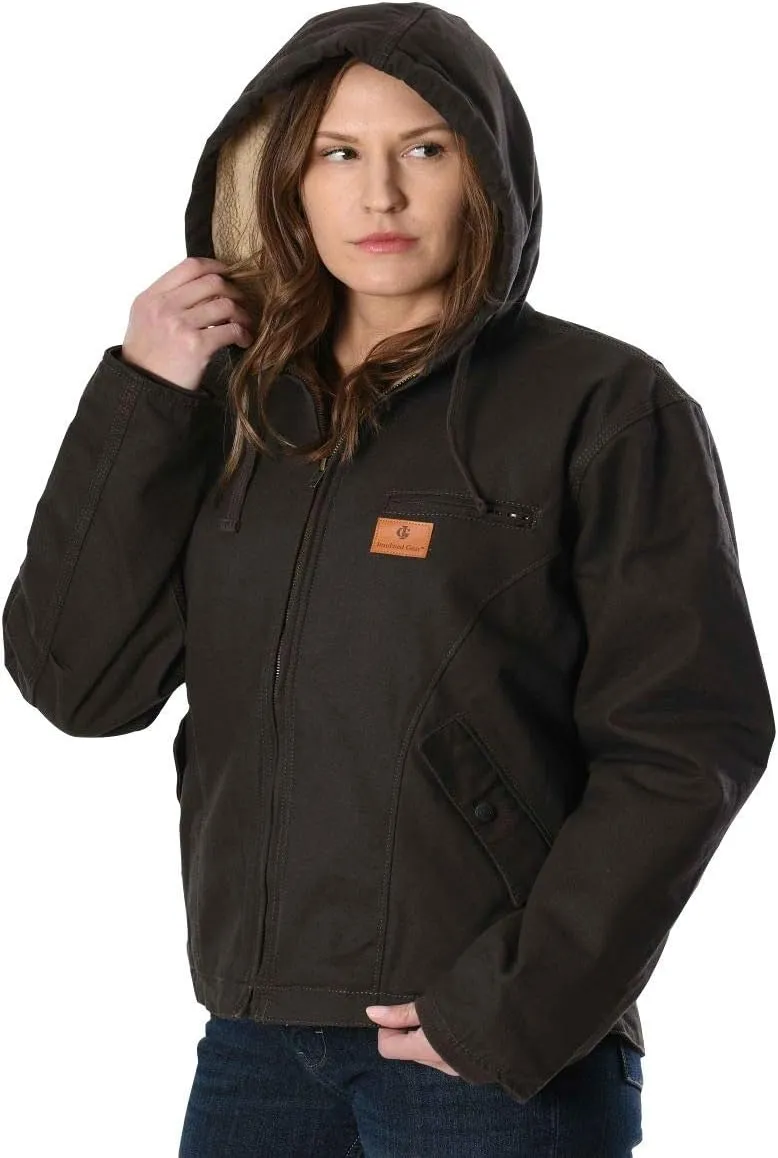 IG Insulated Gear Womens Sherpa Lined Washed Duck Hooded Jackets