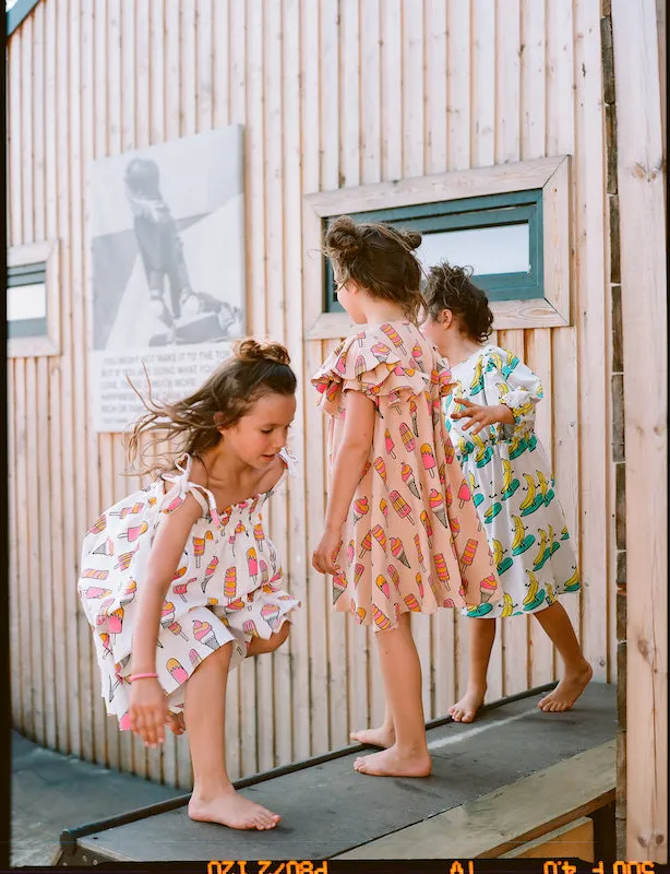 Kukukid Pom pom Dress Pale Pink Icecream