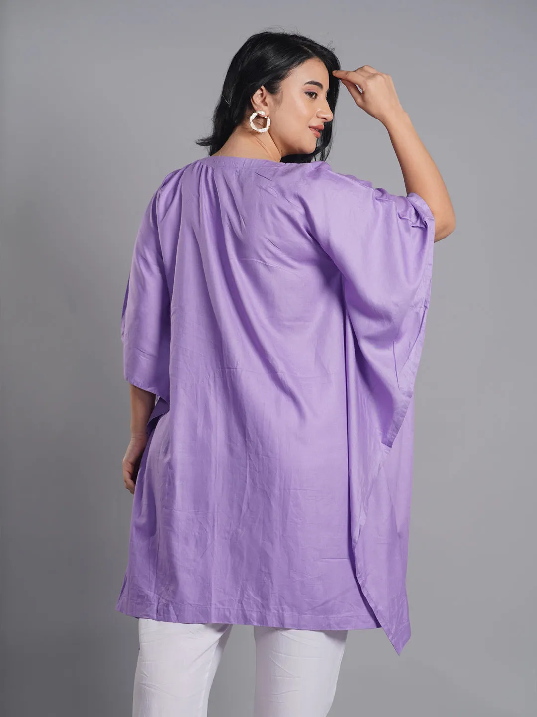 Lavender Rayon KaftanKurta - LavenderWhisper