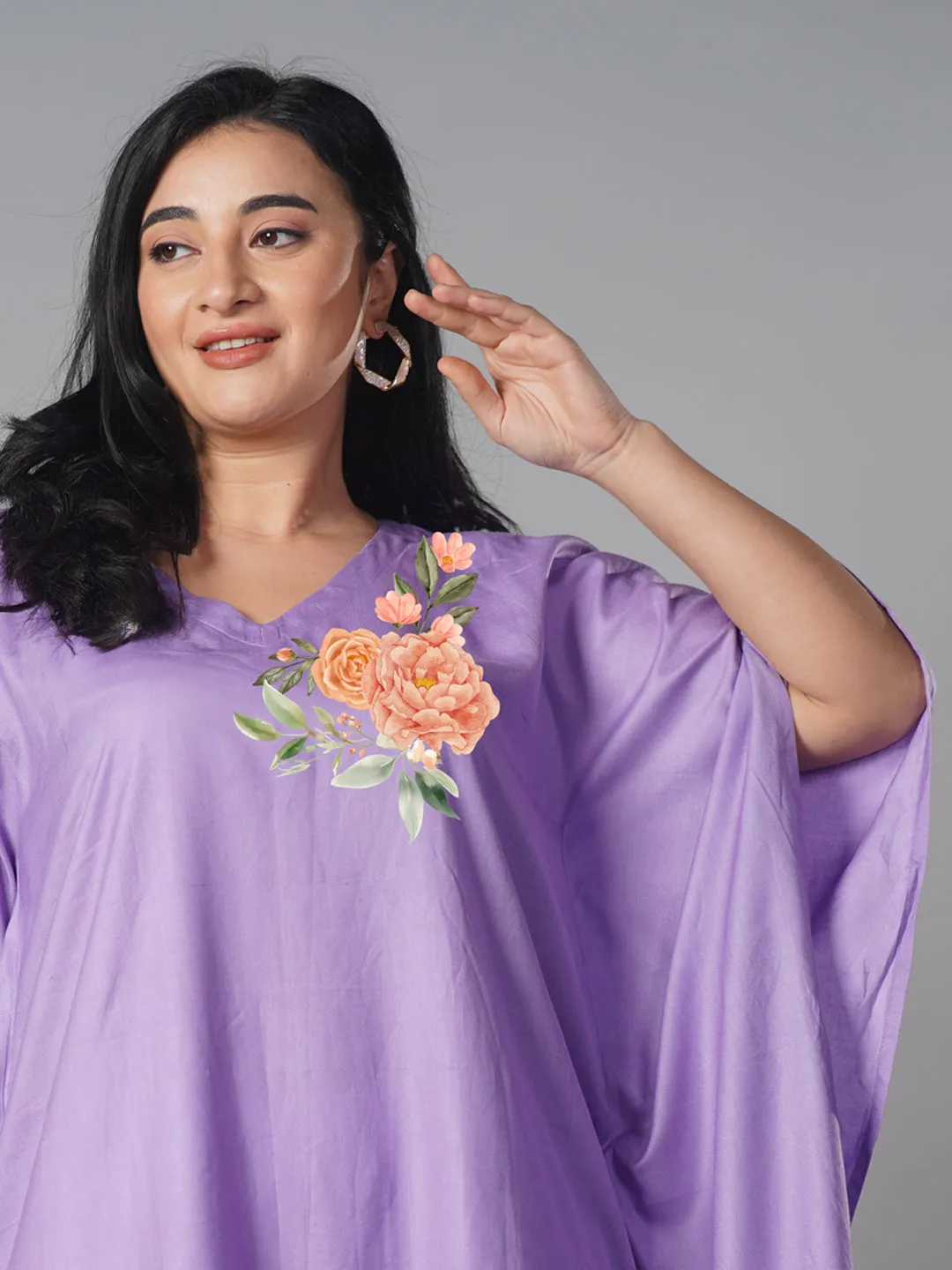 Lavender Rayon KaftanKurta - LavenderWhisper