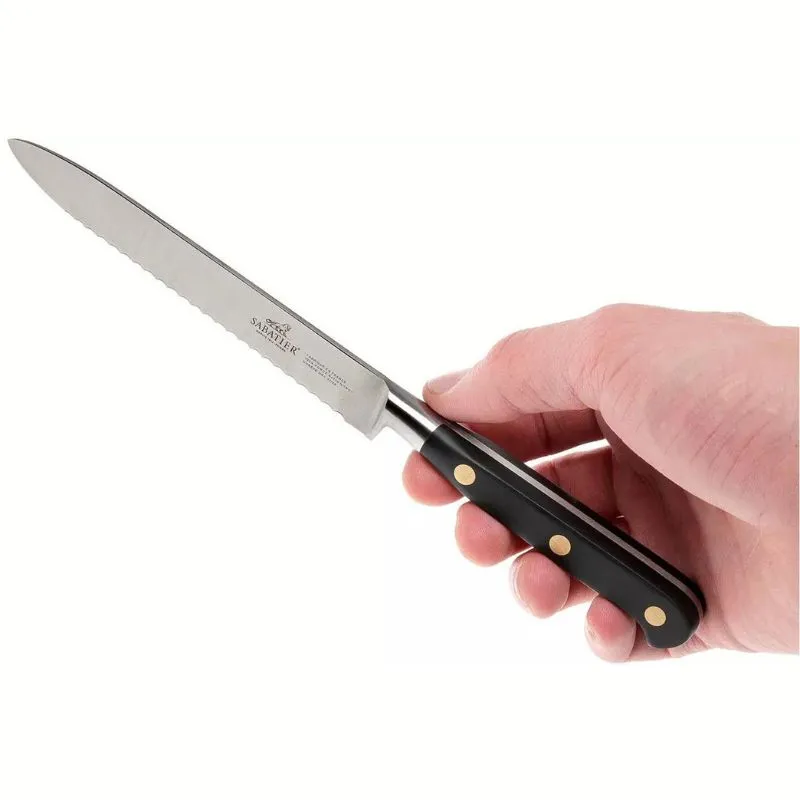 Lion Sabatier Ideal Serrated Utility Knife Brass Rivets 12cm