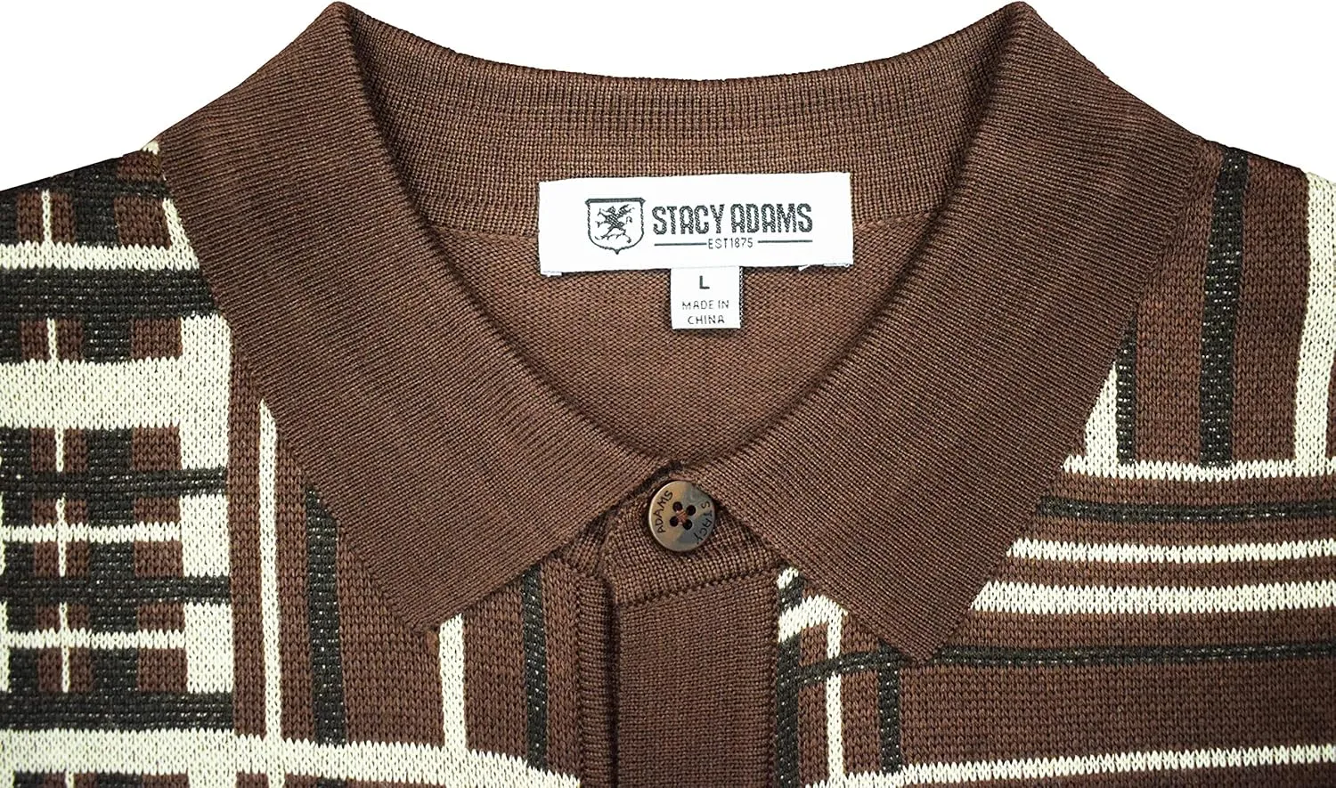 Mens Short Sleeve Knit Sports Shirt - Modern Polo Vintage Classics: Plaid Mix