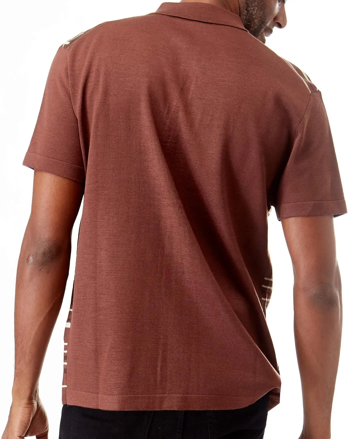 Mens Short Sleeve Knit Sports Shirt - Modern Polo Vintage Classics: Plaid Mix