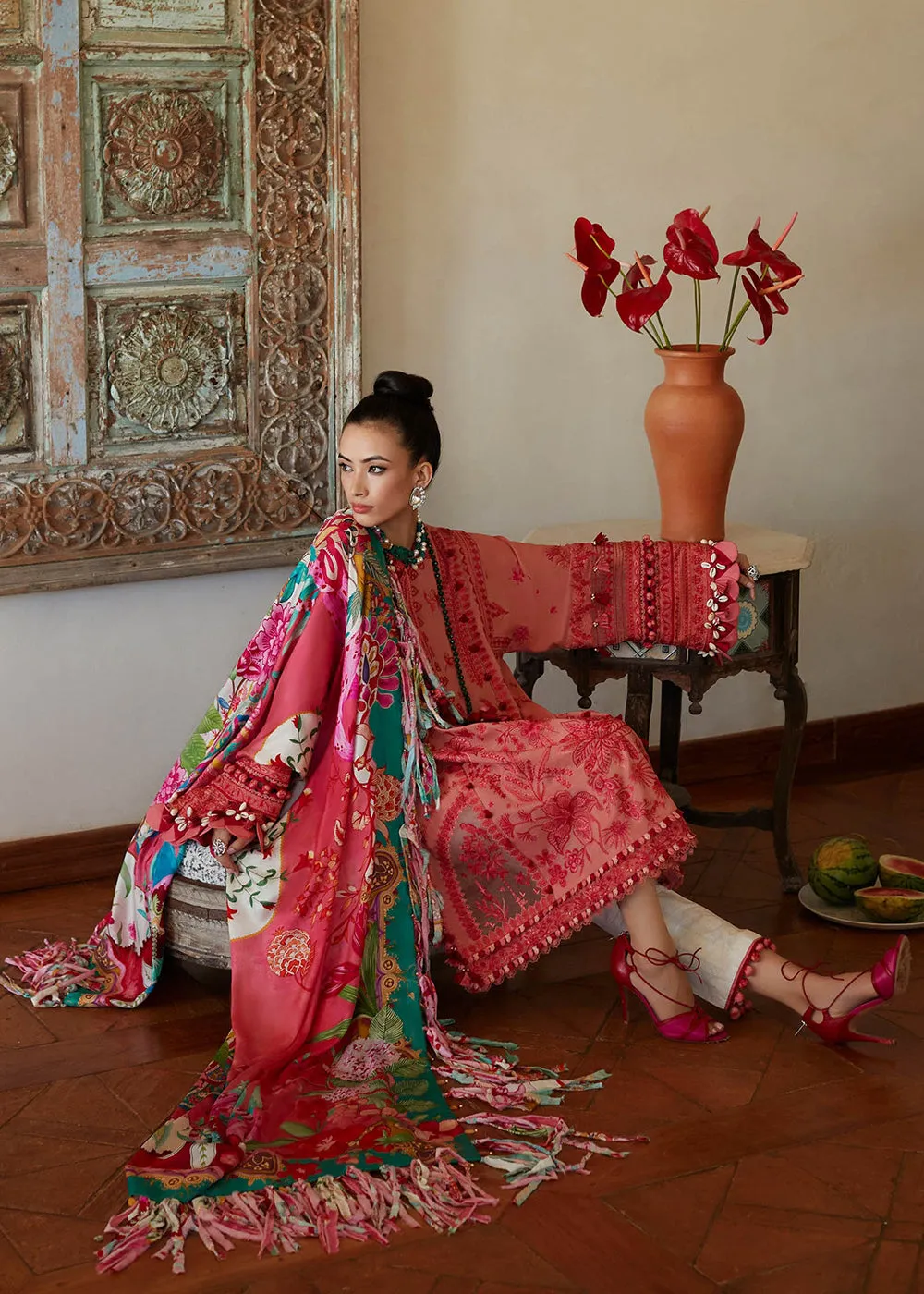 Peach Lawn Suit - Elan - Luxury Lawn '23 - ARNA-EL23-05B
