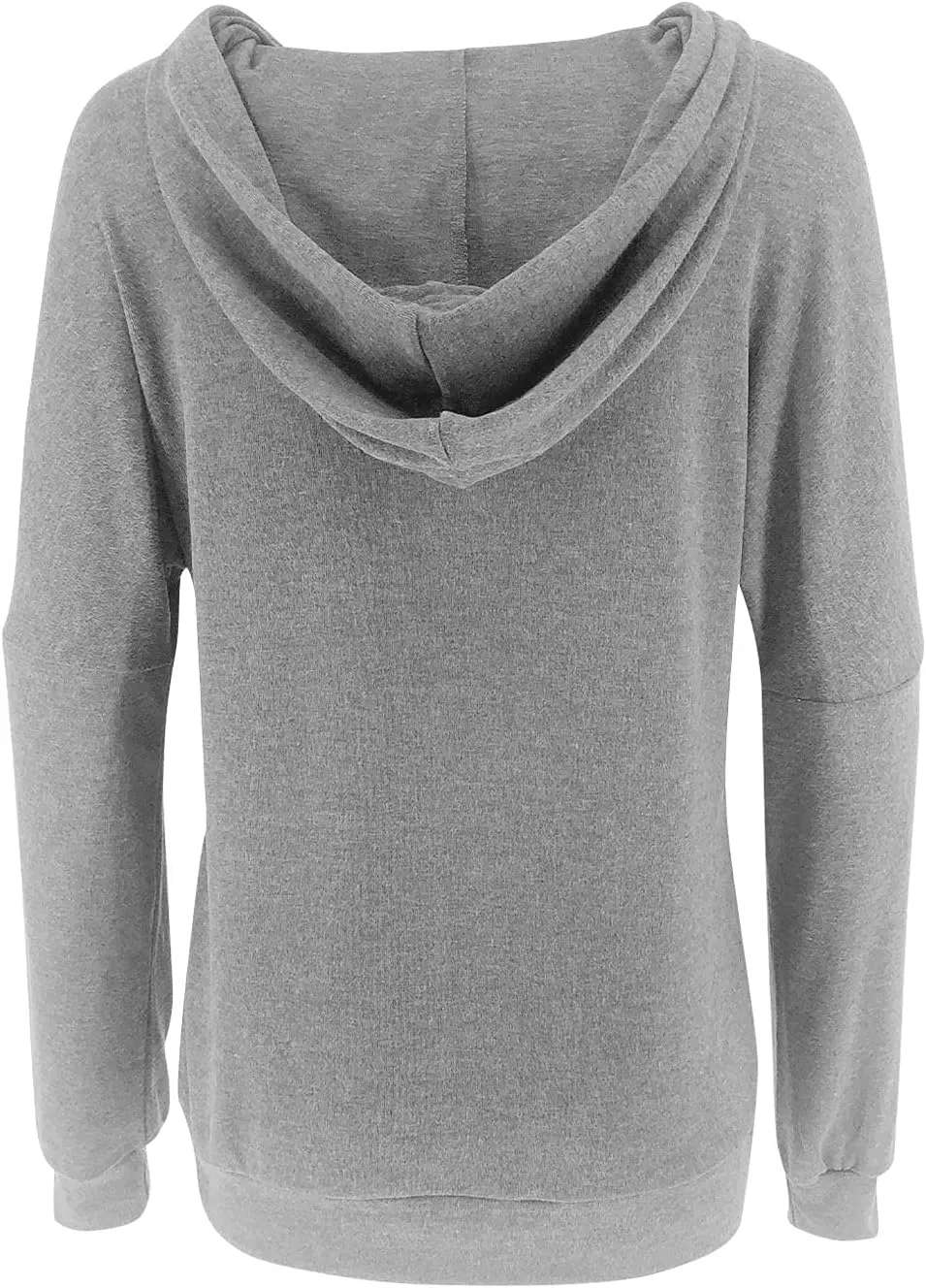 PRETTODAY Women's Casual Lightweight Hoodies Long Sleeve White Drawstring Sweatshirts Loose Pullovers with Pocket