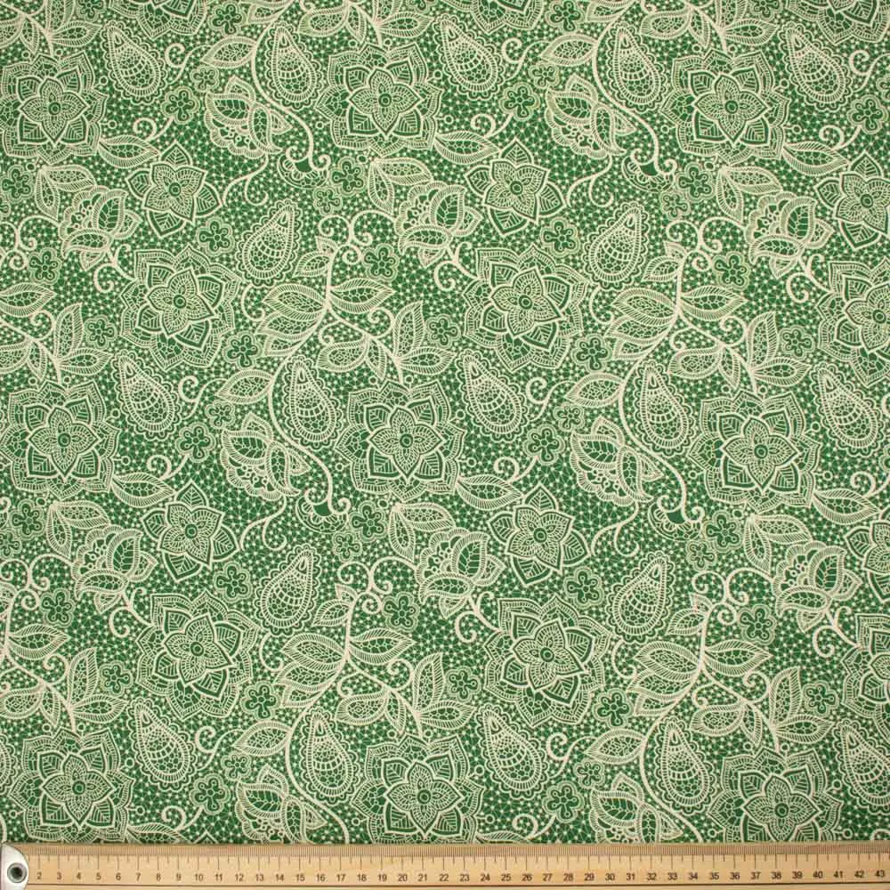 Provence Collection #19 Floral Lace on Green Cotton Prints