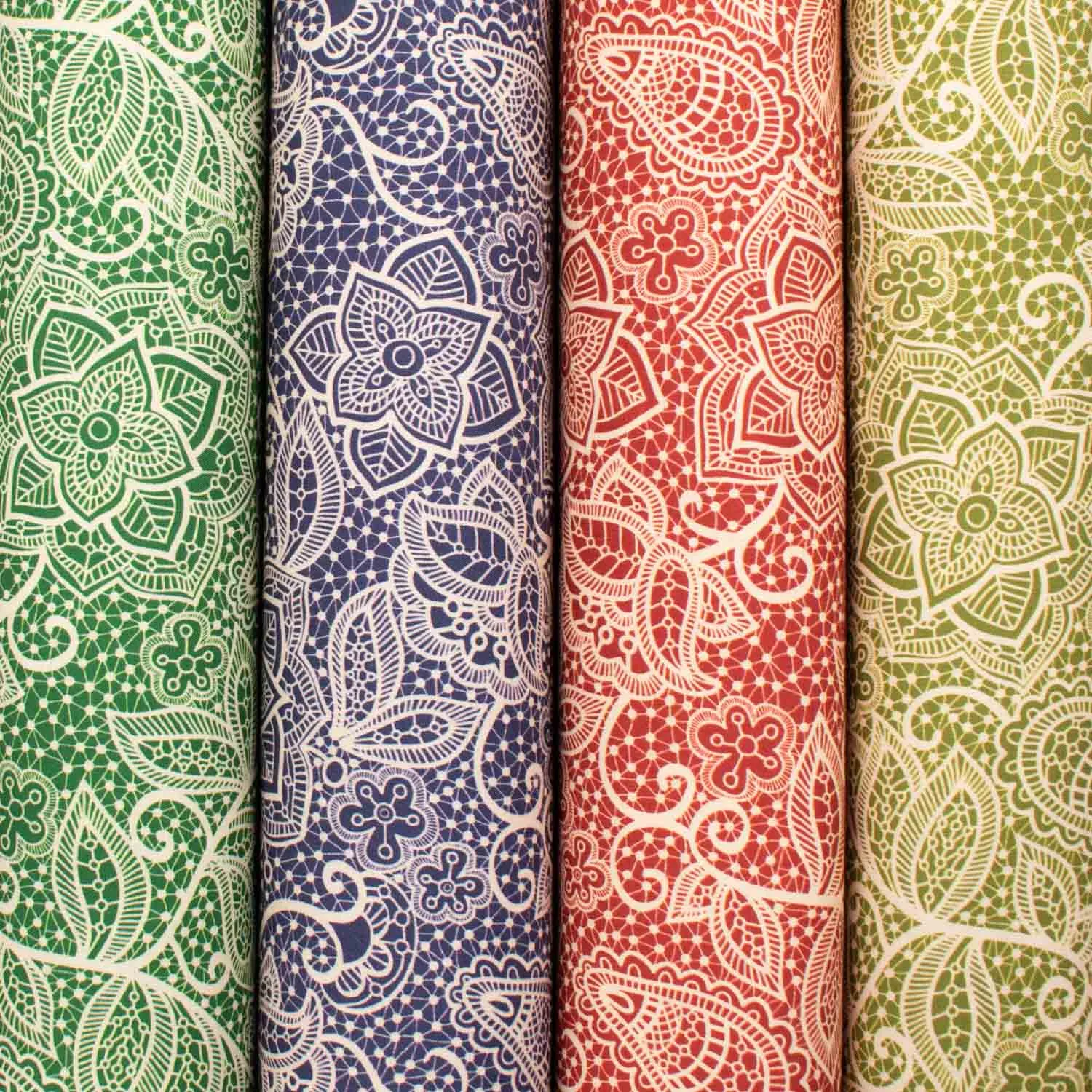 Provence Collection #19 Floral Lace on Green Cotton Prints