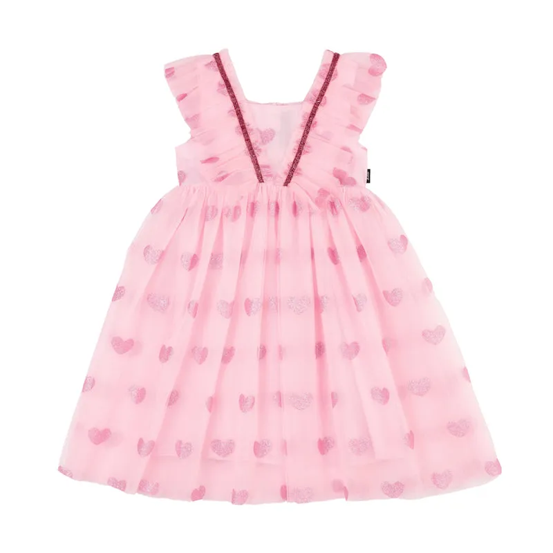 Rock Your Kid Pink Glitter Heart Tulle Dress